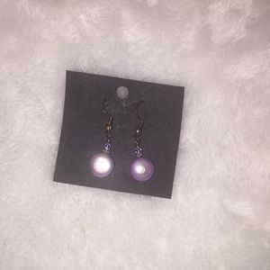 Dangly lavender pearl earrings